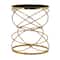 24" Open Ring Accent Table with Black Marble Top